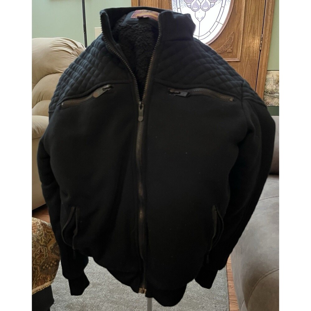 Ministry Of Fashion Mens Coat Jacket Sz Small Black Lined Warm